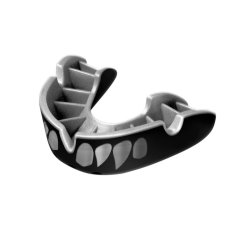 Chránič na zuby OPRO Silver Jawz, černá/stříbrná