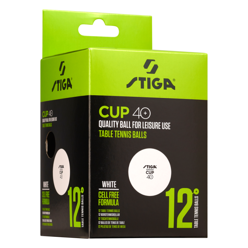 Míčky na stolní tenis STIGA CUP ABS bílé, 12 ks