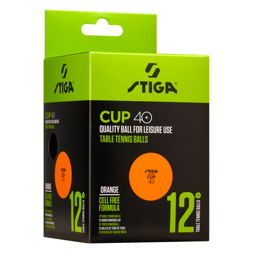 Míčky na stolní tenis STIGA CUP ABS oranžové, 12 ks