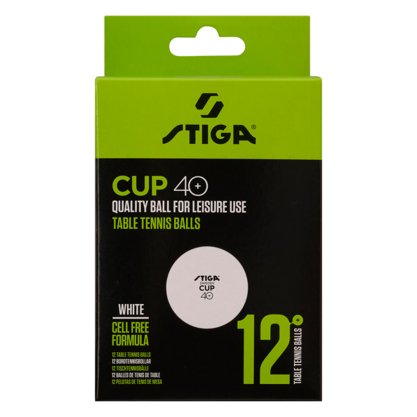 Míčky na stolní tenis STIGA CUP ABS bílé, 12 ks