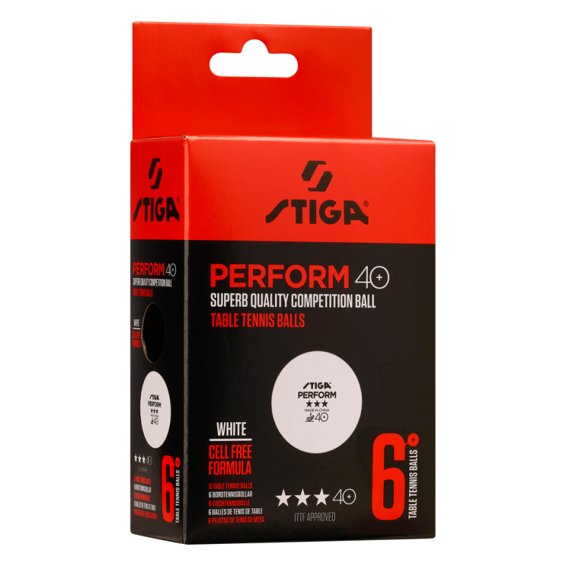 Míčky na stolní tenis STIGA Perform ABS, bílé, 6 ks