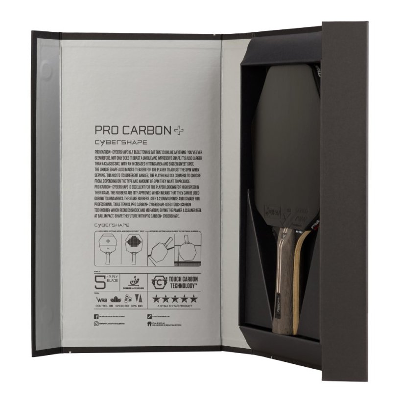 Pálka na stolní tenis STIGA Cybershape Pro Carbon 5*