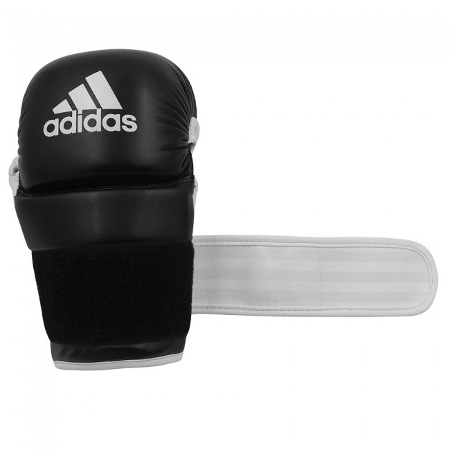 Tréninkové rukavice ADIDAS Grappling MMA, černo-bílé - Velikost: L