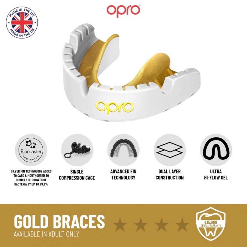 Chránič na zuby OPRO Gold Braces - rovnátka