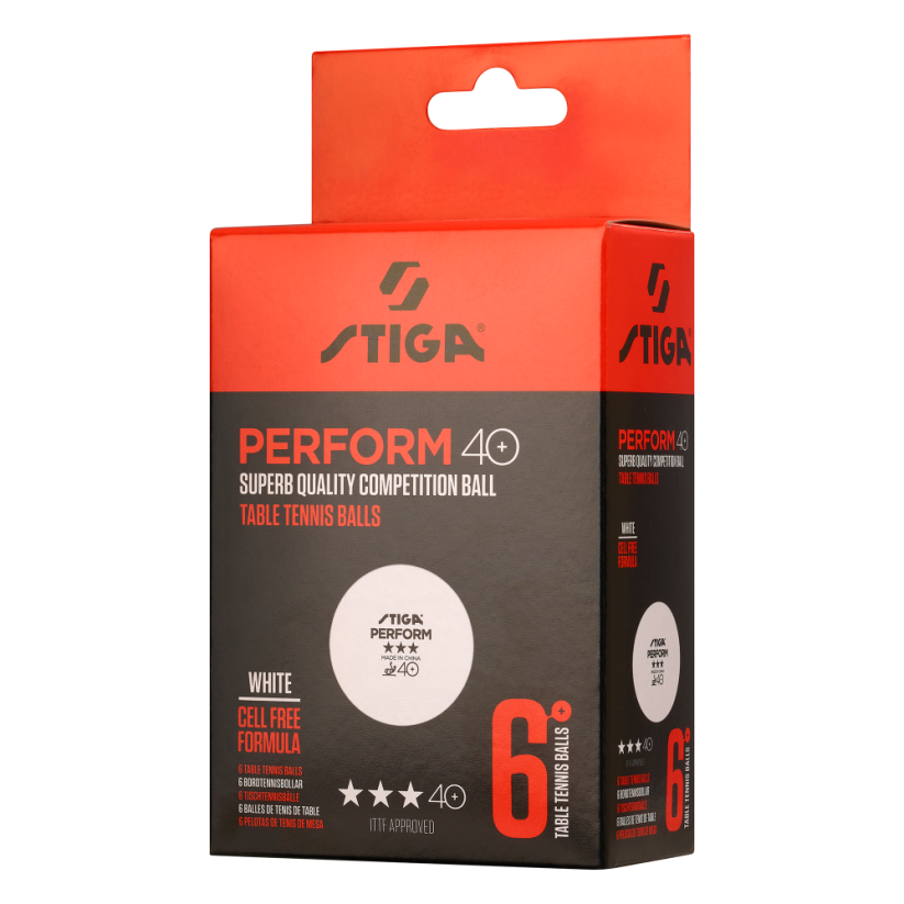 Míčky na stolní tenis STIGA Perform ABS, bílé, 6 ks